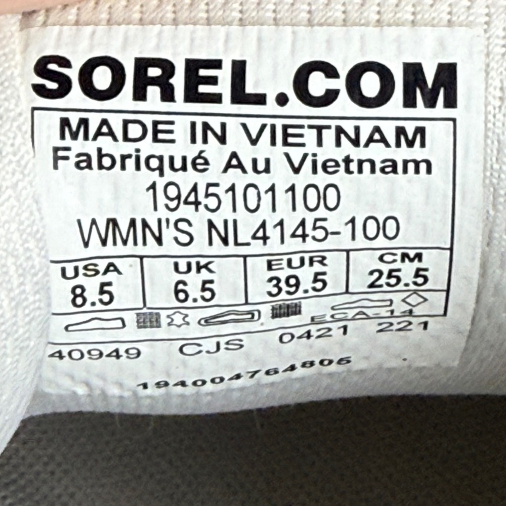 Good Sorel Kinetic RNEGD Lace Sneakers Womens 8.5 White NL4145-100 Chunky Casual - Picture 8 of 8